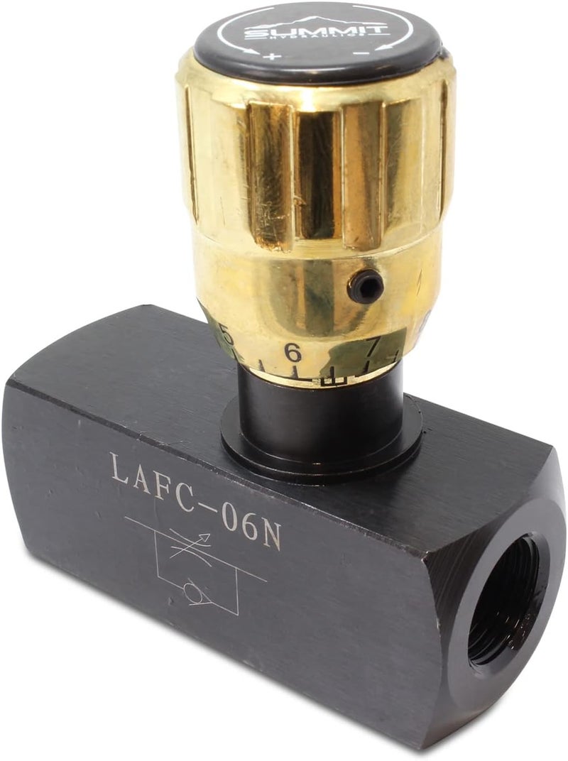 Hydraulic In-Line Adjustable Variable Flow Control Valve w/Free Reverse Flow, 3/8" NPT